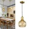 Modern Gold Pendant Light Hanging Ceiling Fixture Kitchen Island Metal Cage Lamp